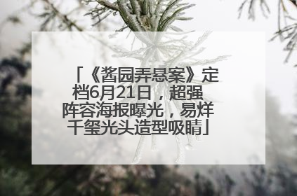 《酱园弄悬案》定档6月21日，超强阵容海报曝光，易烊千玺光头造型吸睛
