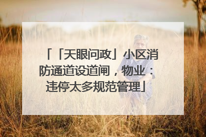 「天眼问政」小区消防通道设道闸，物业：违停太多规范管理