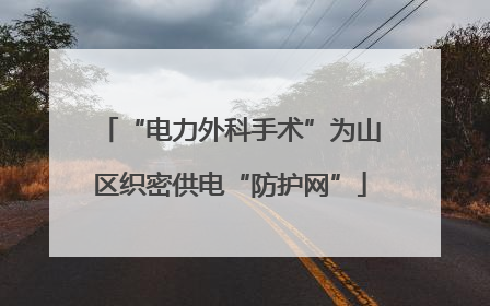 “电力外科手术”为山区织密供电“防护网”