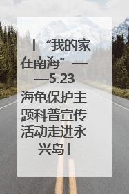 “我的家在南海”——5.23海龟保护主题科普宣传活动走进永兴岛