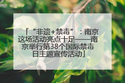 “非遗+禁毒”：南京这场活动亮点十足——南京举行第38个国际禁毒日主题宣传活动