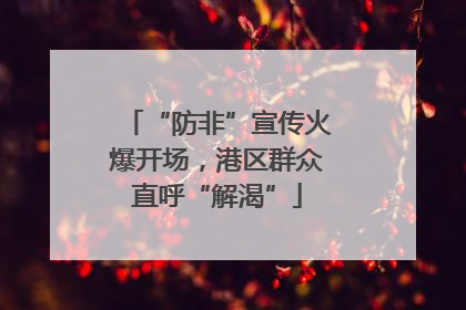 “防非”宣传火爆开场，港区群众直呼“解渴”