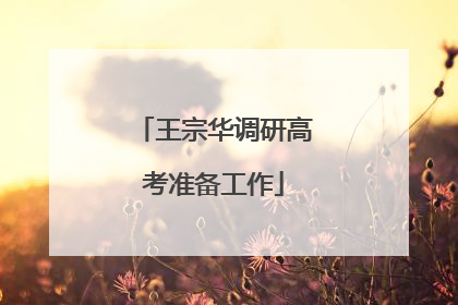 王宗华调研高考准备工作