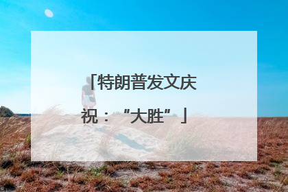 特朗普发文庆祝：“大胜”