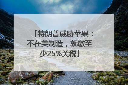 特朗普威胁苹果：不在美制造，就缴至少25%关税