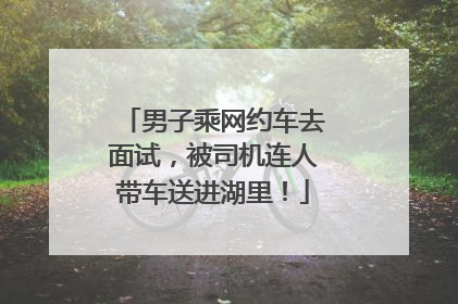 男子乘网约车去面试，被司机连人带车送进湖里！
