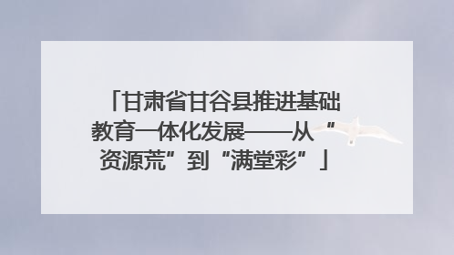 甘肃省甘谷县推进基础教育一体化发展——从“资源荒”到“满堂彩”