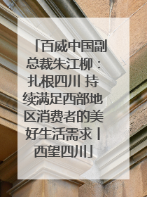 百威中国副总裁朱江柳：扎根四川 持续满足西部地区消费者的美好生活需求丨西望四川