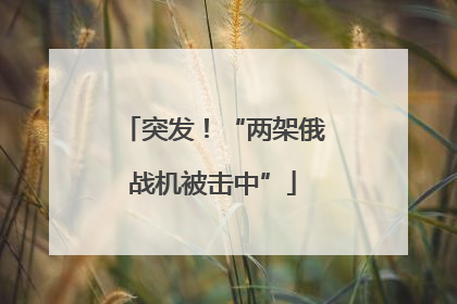 突发！“两架俄战机被击中”