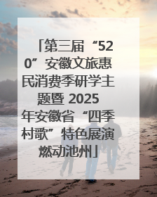 第三届“520”安徽文旅惠民消费季研学主题暨 2025年安徽省“四季村歌”特色展演燃动池州
