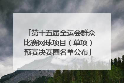 第十五届全运会群众比赛网球项目（单项）预赛决赛圈名单公布