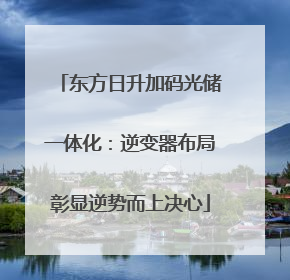 东方日升加码光储一体化：逆变器布局彰显逆势而上决心
