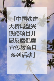 中国铁建大桥局盘兴铁路项目开展反腐倡廉宣传教育月系列活动