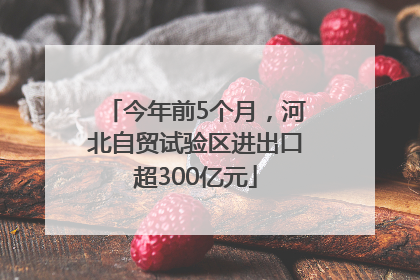 今年前5个月，河北自贸试验区进出口超300亿元