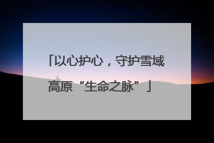 以心护心，守护雪域高原“生命之脉”