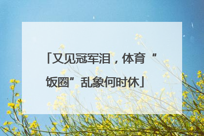 又见冠军泪，体育“饭圈”乱象何时休