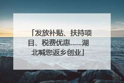 发放补贴、扶持项目、税费优惠……湖北喊您返乡创业