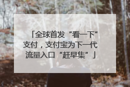 全球首发“看一下”支付，支付宝为下一代流量入口“赶早集”