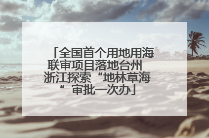 全国首个用地用海联审项目落地台州 浙江探索“地林草海”审批一次办
