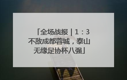 全场战报｜1：3不敌成都蓉城，泰山无缘足协杯八强