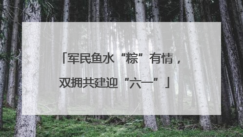 军民鱼水“粽”有情，双拥共建迎“六一”