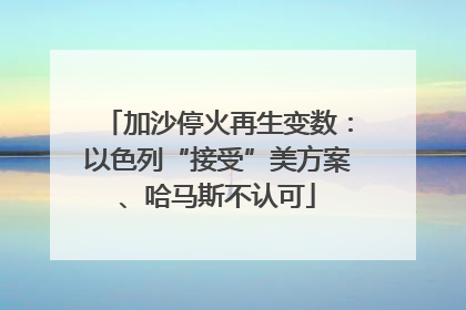 加沙停火再生变数：以色列“接受”美方案、哈马斯不认可