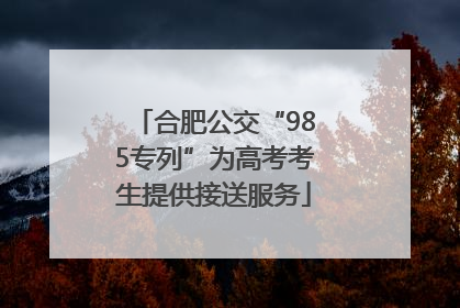 合肥公交“985专列”为高考考生提供接送服务