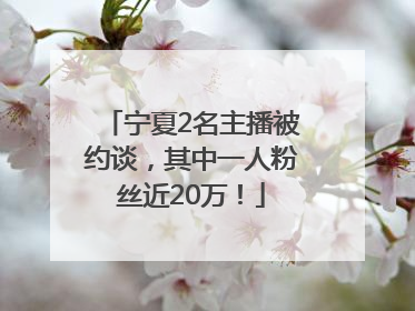 宁夏2名主播被约谈，其中一人粉丝近20万！
