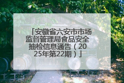安徽省六安市市场监督管理局食品安全抽检信息通告（2025年第22期）