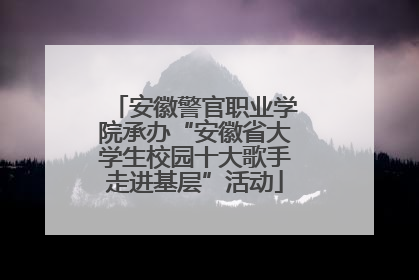 安徽警官职业学院承办“安徽省大学生校园十大歌手走进基层”活动