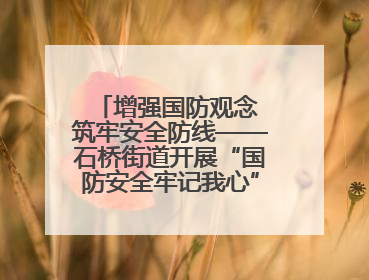 增强国防观念 筑牢安全防线——石桥街道开展“国防安全牢记我心”主题宣传活动