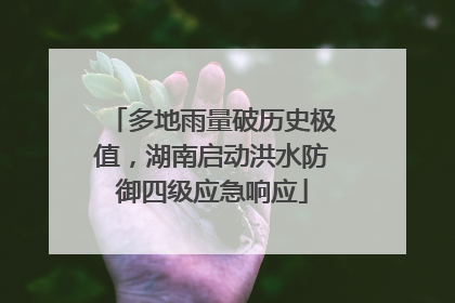 多地雨量破历史极值，湖南启动洪水防御四级应急响应