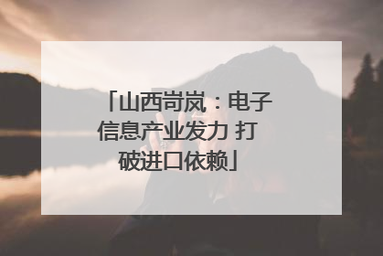 山西岢岚：电子信息产业发力 打破进口依赖