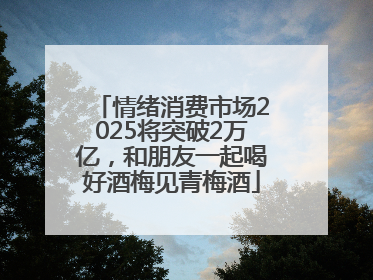 情绪消费市场2025将突破2万亿，和朋友一起喝好酒梅见青梅酒