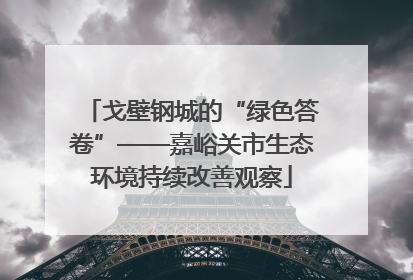 戈壁钢城的“绿色答卷”——嘉峪关市生态环境持续改善观察