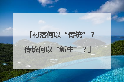 村落何以“传统”？传统何以“新生”？