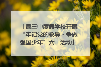 昆三中度假学校开展“牢记党的教导・争做强国少年”六一活动