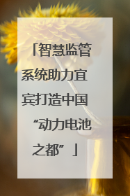 智慧监管系统助力宜宾打造中国“动力电池之都”