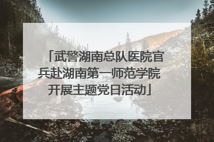 武警湖南总队医院官兵赴湖南第一师范学院开展主题党日活动
