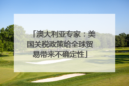 澳大利亚专家：美国关税政策给全球贸易带来不确定性