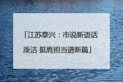 江苏泰兴：市说新语话廉洁 挺膺担当谱新篇
