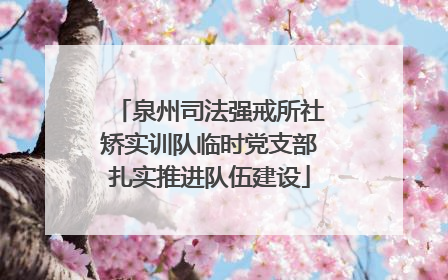 泉州司法强戒所社矫实训队临时党支部扎实推进队伍建设