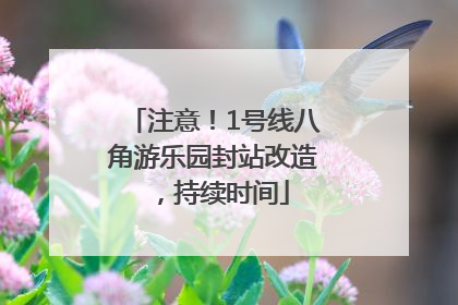 注意！1号线八角游乐园封站改造，持续时间