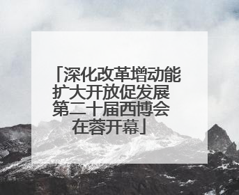 深化改革增动能 扩大开放促发展 第二十届西博会在蓉开幕