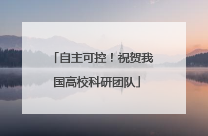 自主可控！祝贺我国高校科研团队