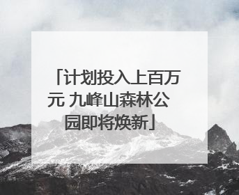 计划投入上百万元 九峰山森林公园即将焕新