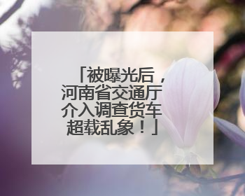 被曝光后，河南省交通厅介入调查货车超载乱象！