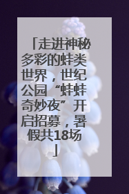 走进神秘多彩的蛙类世界，世纪公园“蛙蛙奇妙夜”开启招募，暑假共18场