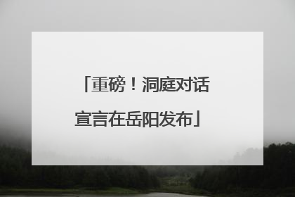 重磅！洞庭对话宣言在岳阳发布