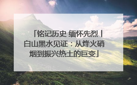 铭记历史 缅怀先烈丨白山黑水见证：从烽火硝烟到振兴热土的巨变